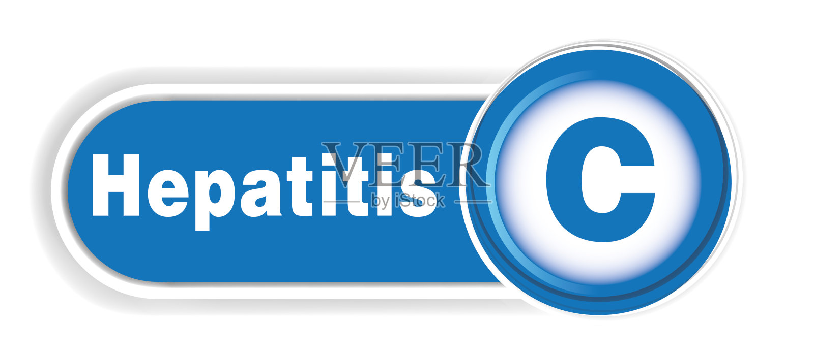 分离概念丙型肝炎文本。蓝色背景照片摄影图片