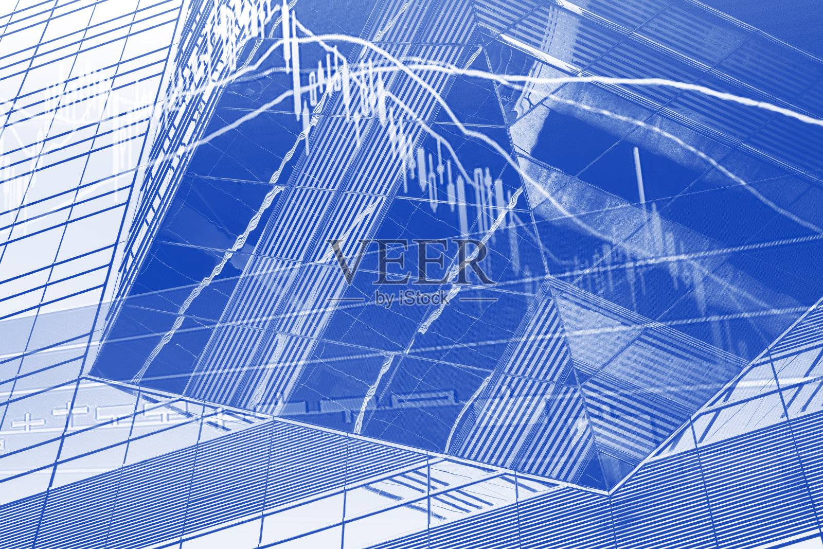 以现代建筑为背景透视股票市场指数照片摄影图片