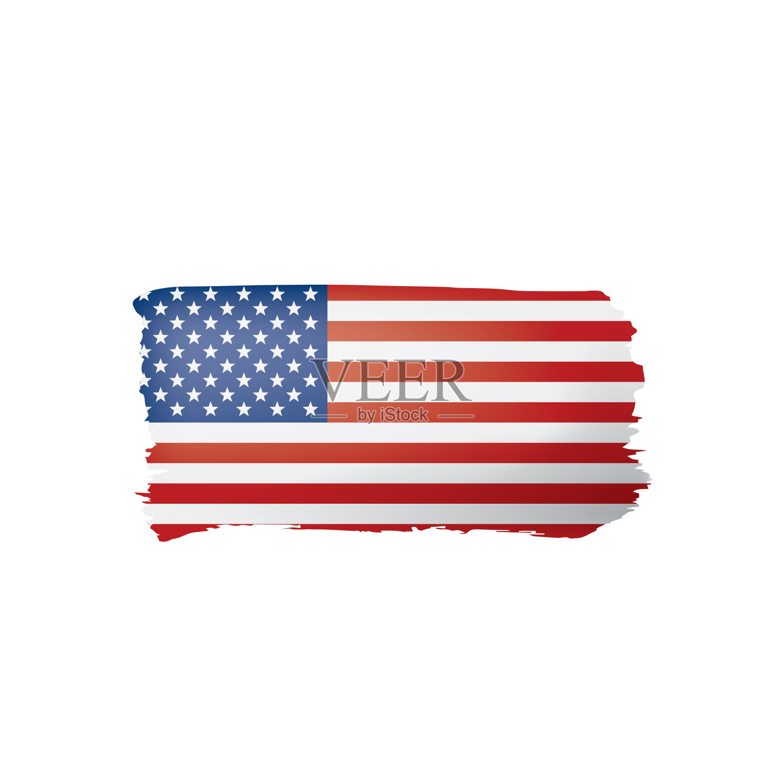 美国国旗矢量图，白色背景插画图片素材