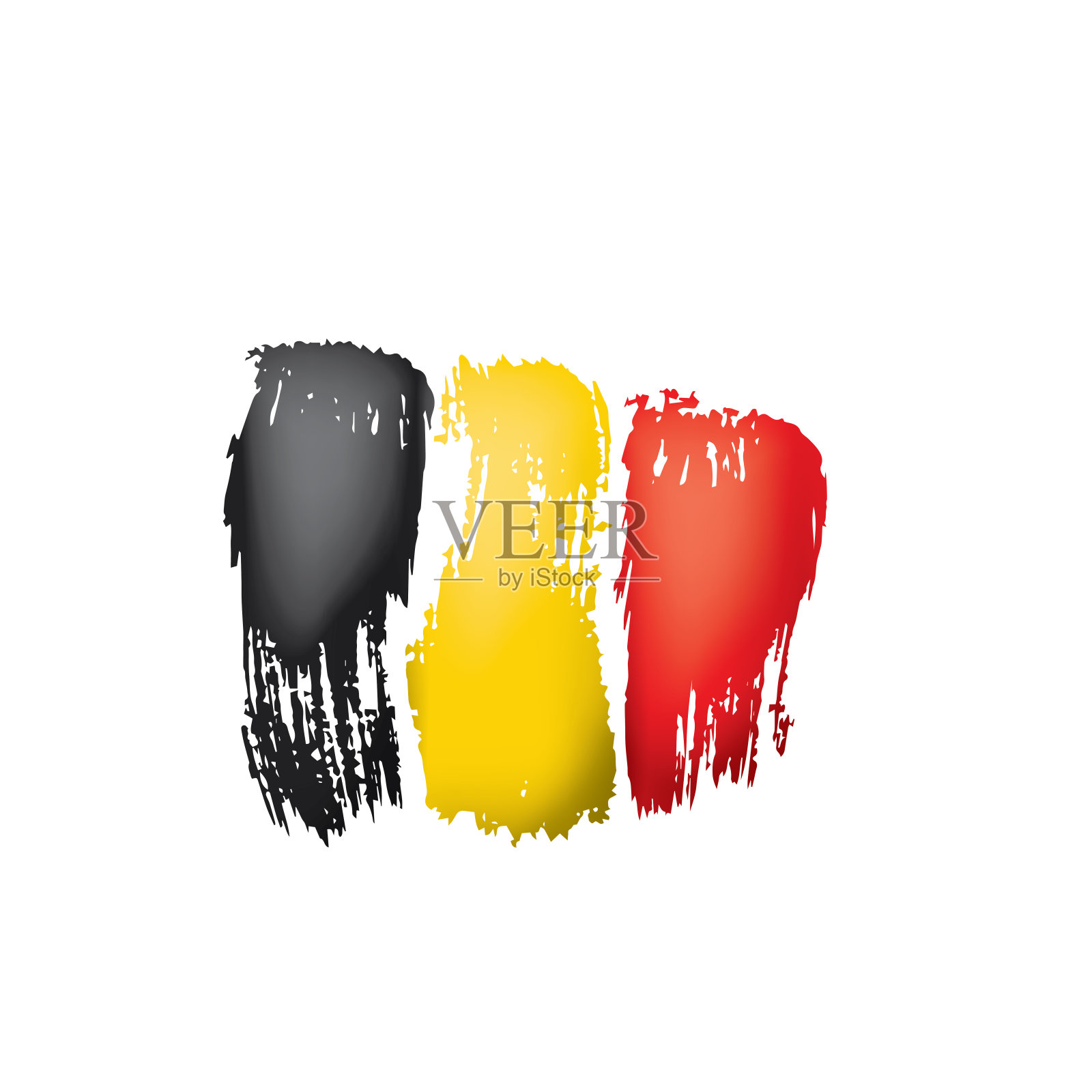 比利时国旗矢量图，白色背景插画图片素材