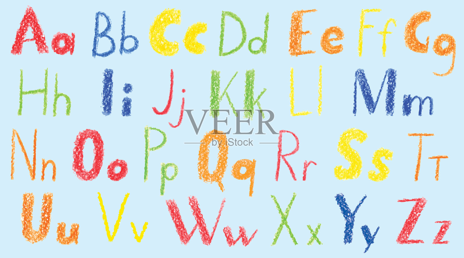 彩色儿童字母表设计元素图片