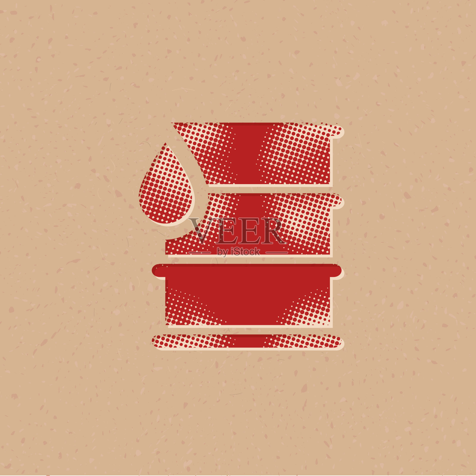 半色调图标 - 油桶插画图片素材