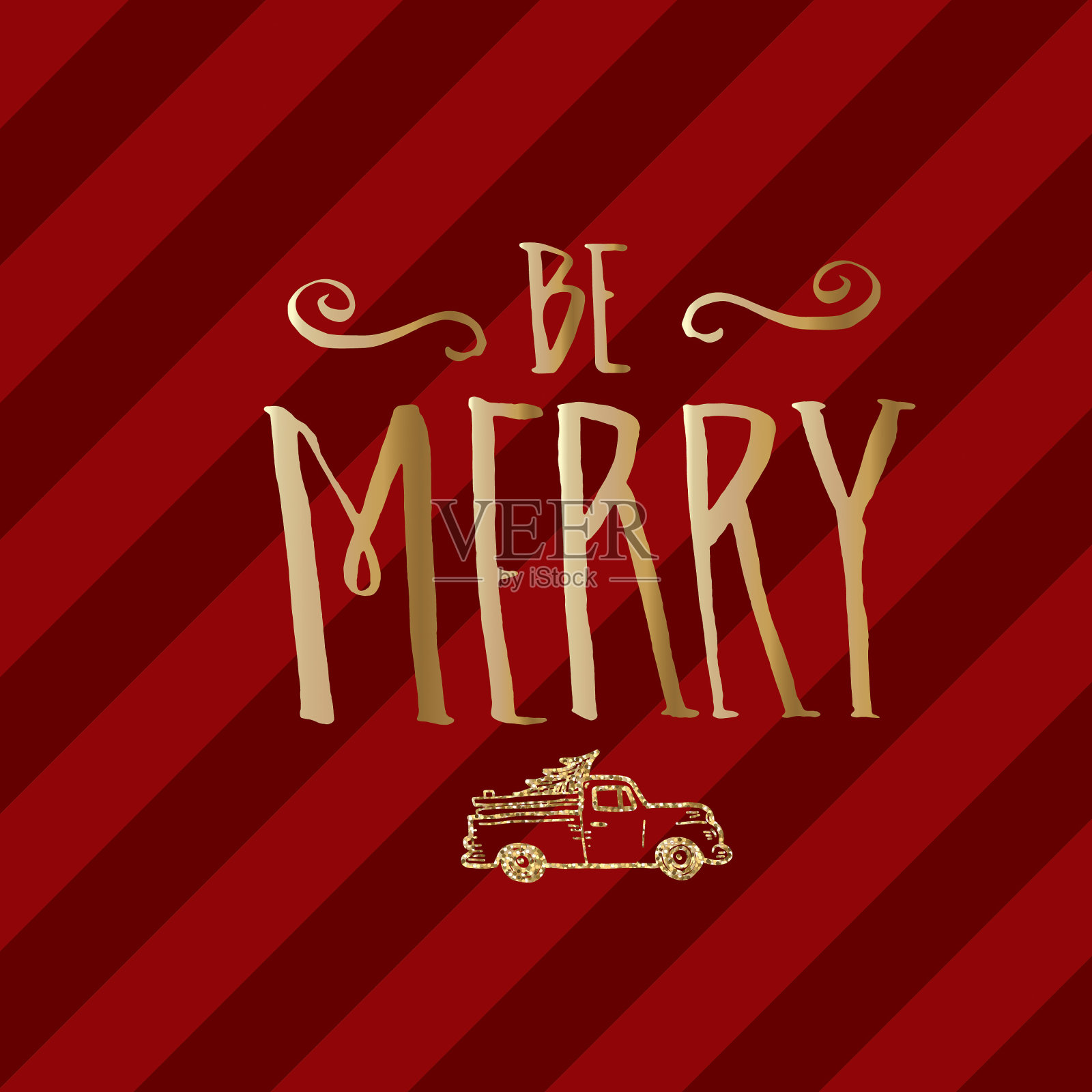 圣诞节假日手绘闪光问候设计插画图片素材