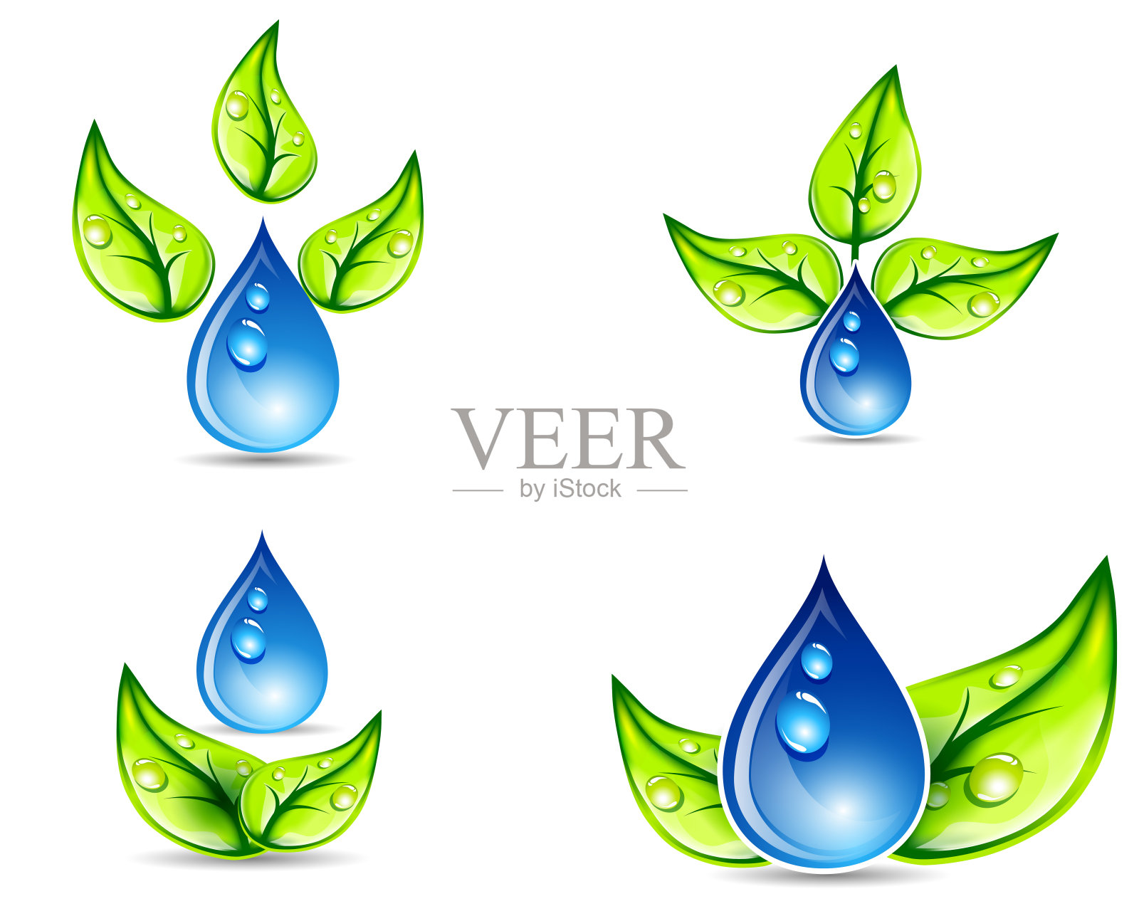 绿色的叶子插画图片素材