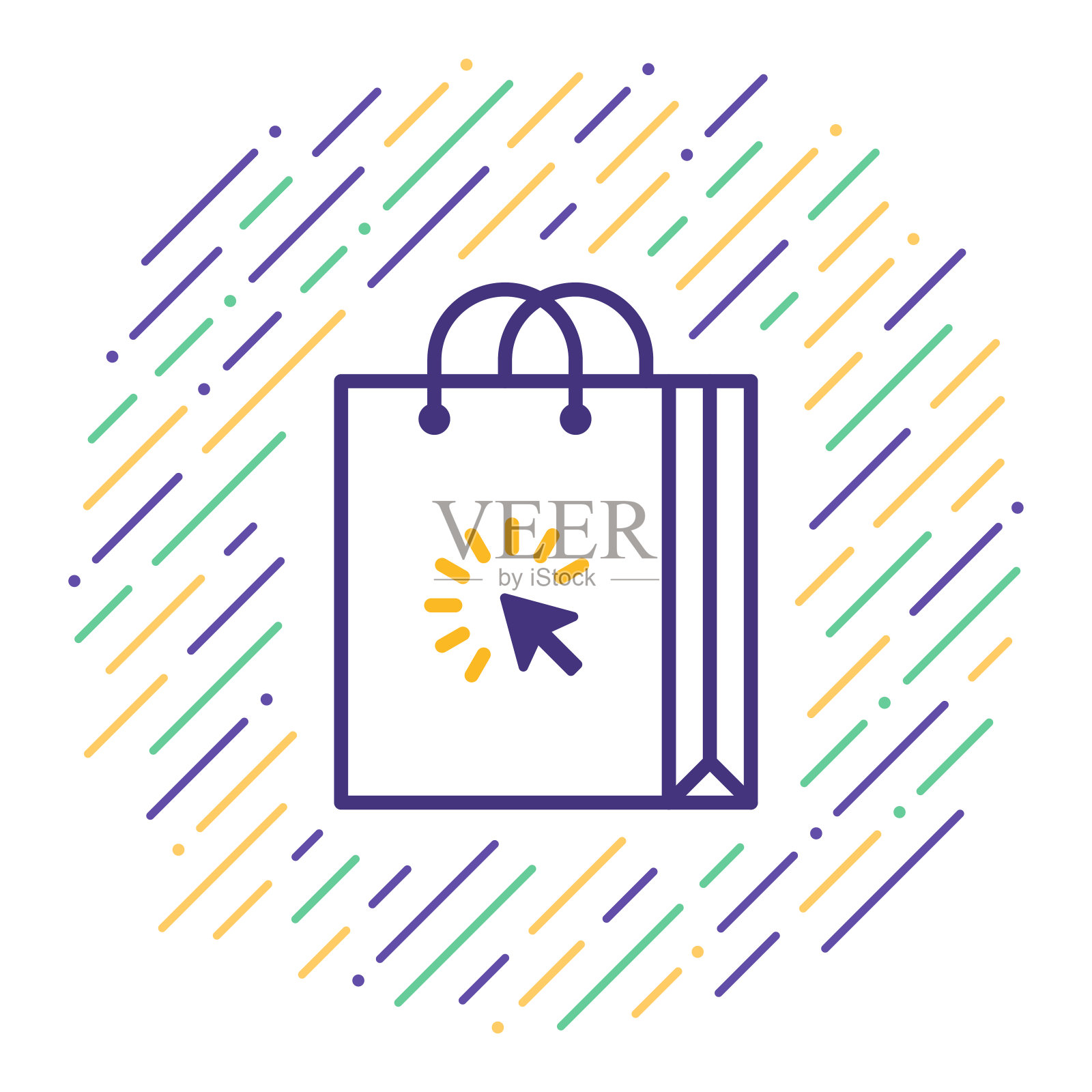 网上购物图标插画图片素材