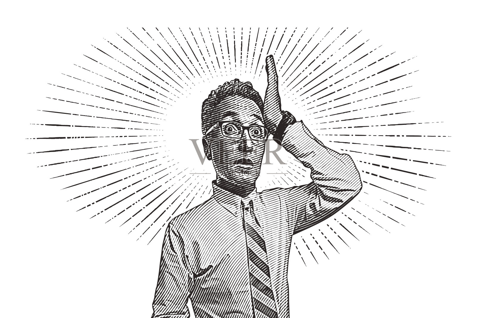 一脸震惊的商人插画图片素材