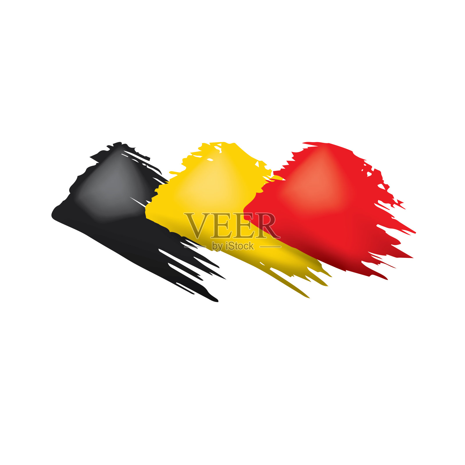 比利时国旗矢量图，白色背景插画图片素材