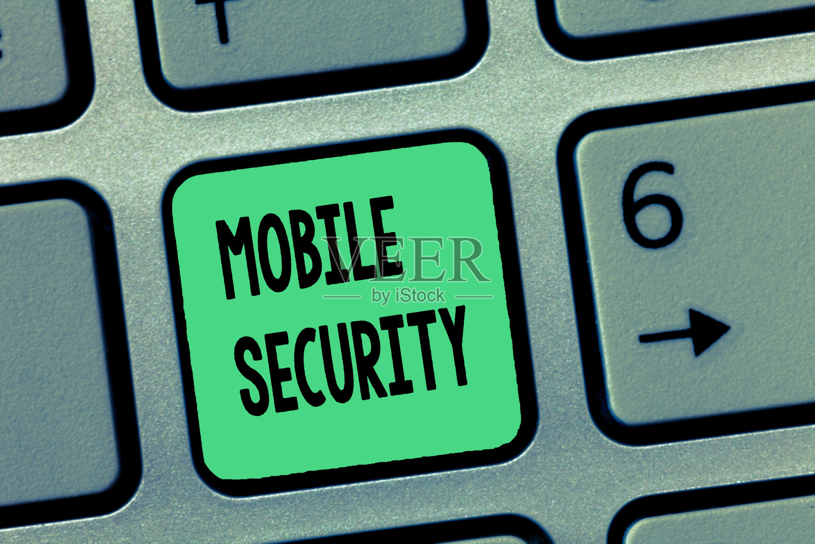 文字书写文字移动安全。保护手机免受威胁和漏洞的业务概念照片摄影图片