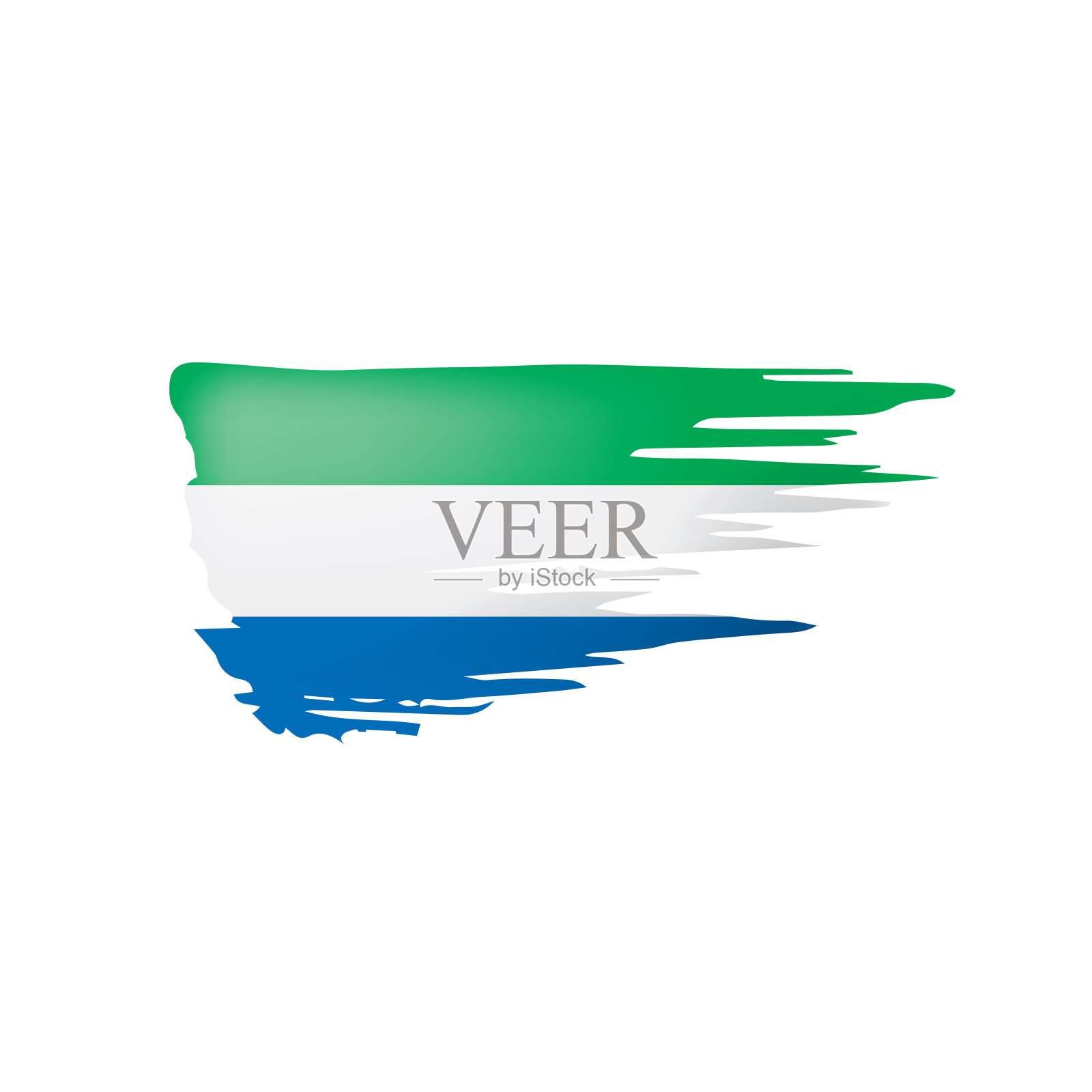 塞拉利昂国旗，白色背景上的矢量图插画图片素材