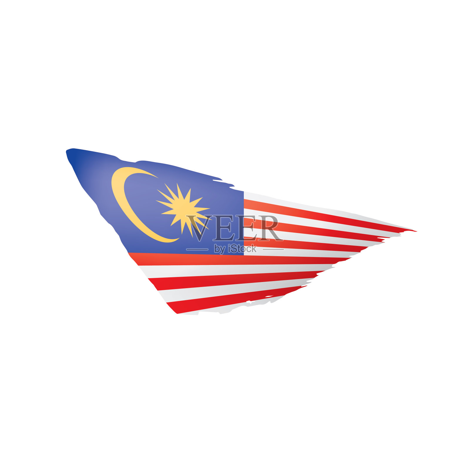 马来西亚国旗矢量图，白色背景插画图片素材
