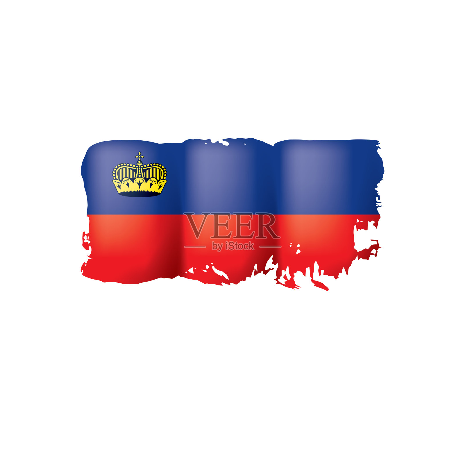 列支敦士登国旗矢量图（白色背景）插画图片素材