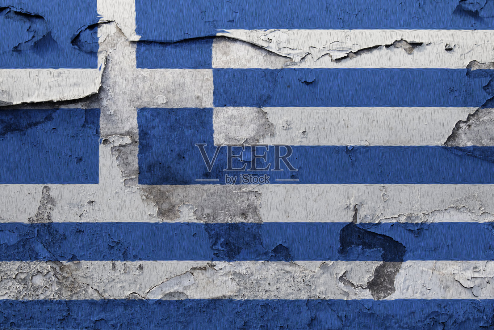 混凝土墙上绘有希腊国旗照片摄影图片