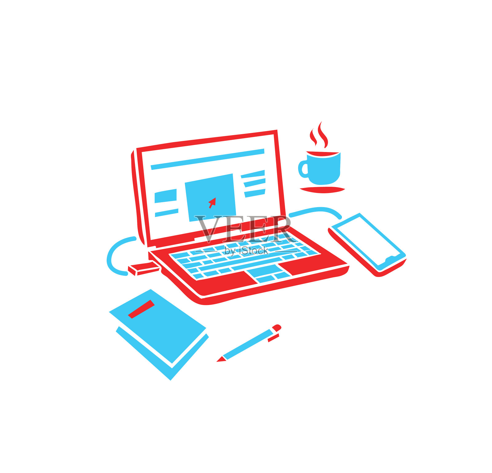 居家办公插画图片素材