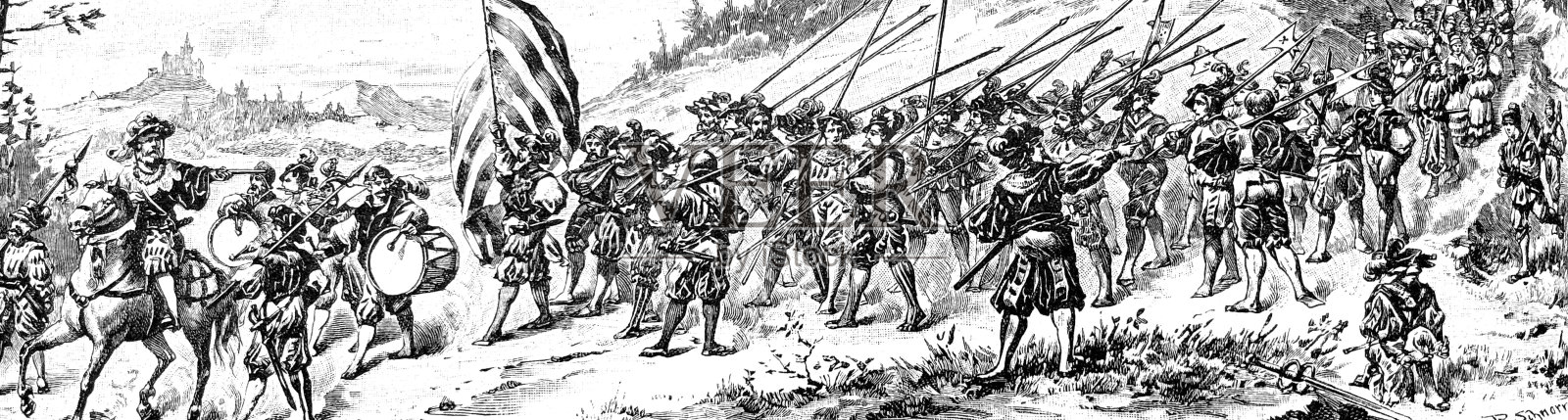 雇佣兵插画图片素材