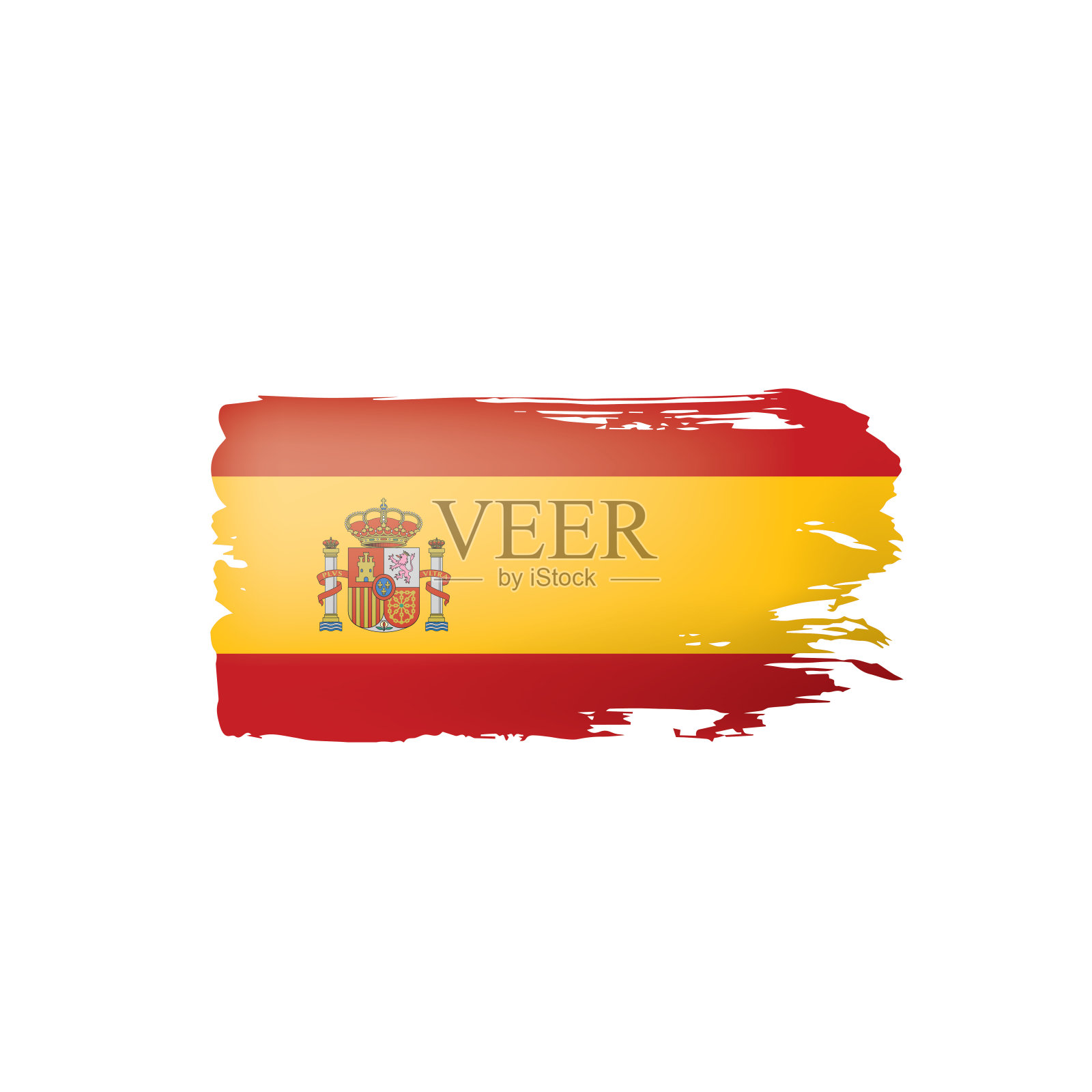 西班牙国旗，矢量插图在白色的背景插画图片素材