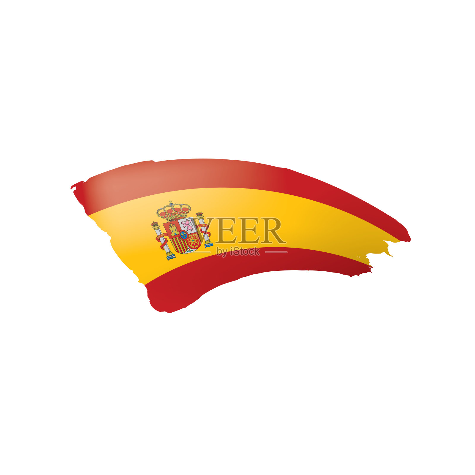 西班牙国旗，矢量插图在白色的背景插画图片素材