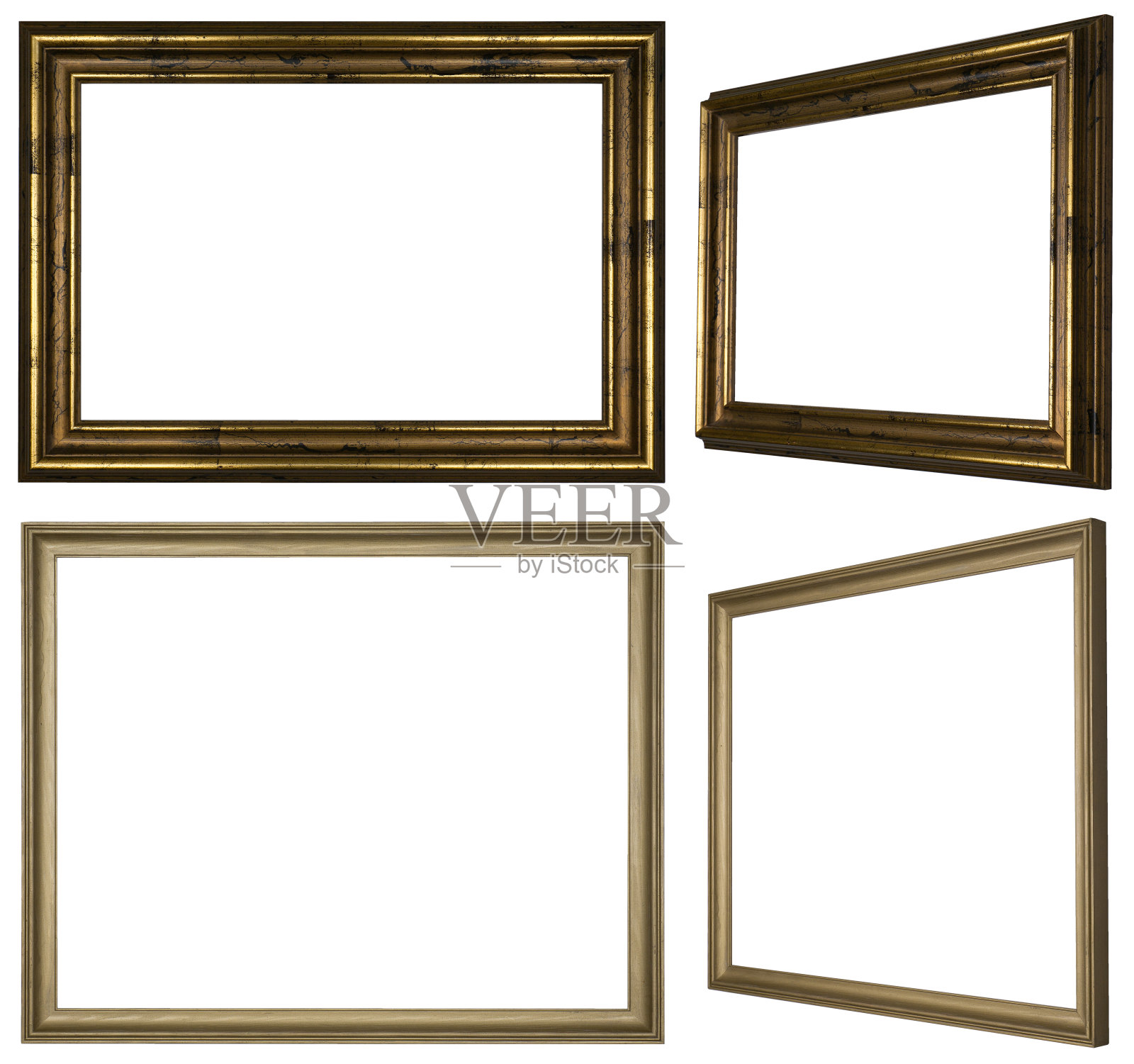一个宽的和一个窄的金色相框插画图片素材