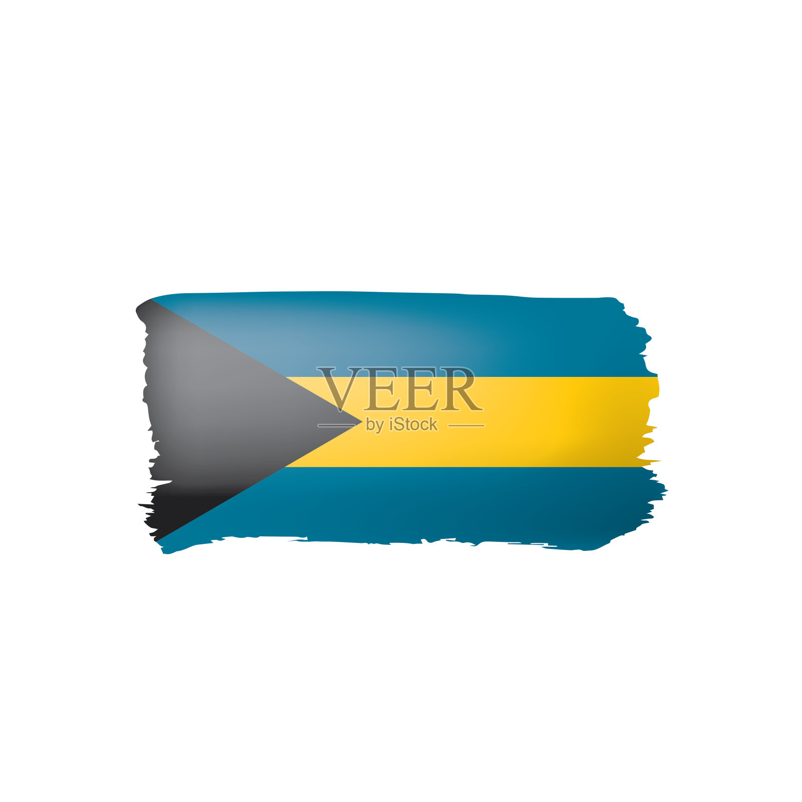 巴哈马国旗，白色背景矢量插图插画图片素材