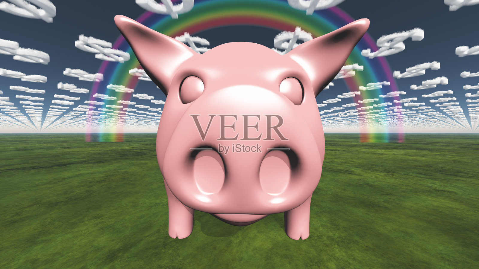 猪和美元的象征云照片摄影图片