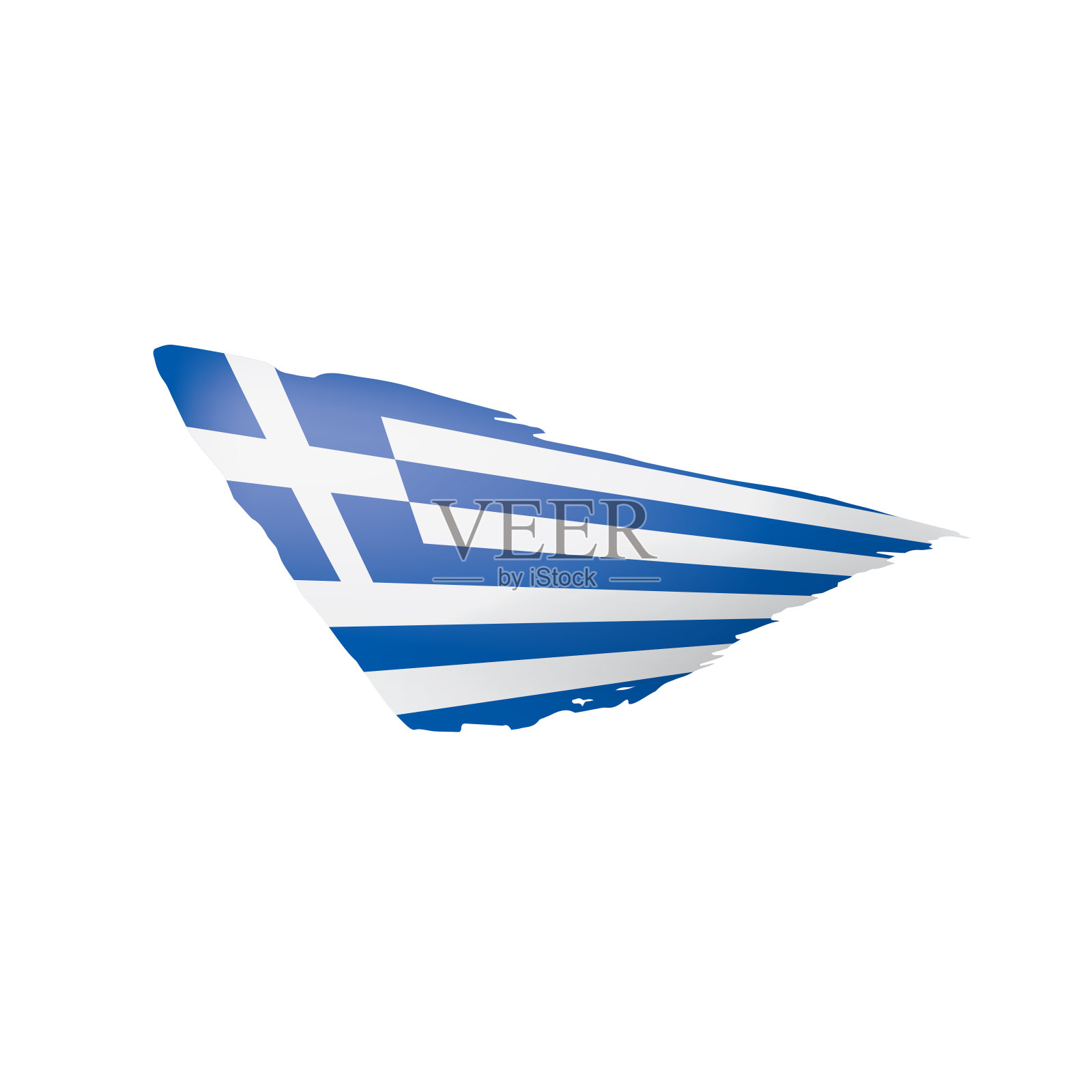 白色背景上的希腊国旗矢量图插画图片素材