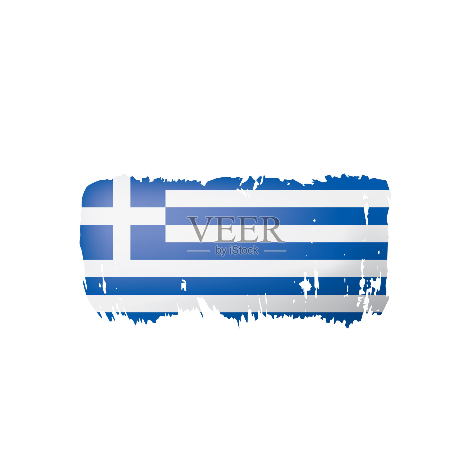 白色背景上的希腊国旗矢量图插画图片素材