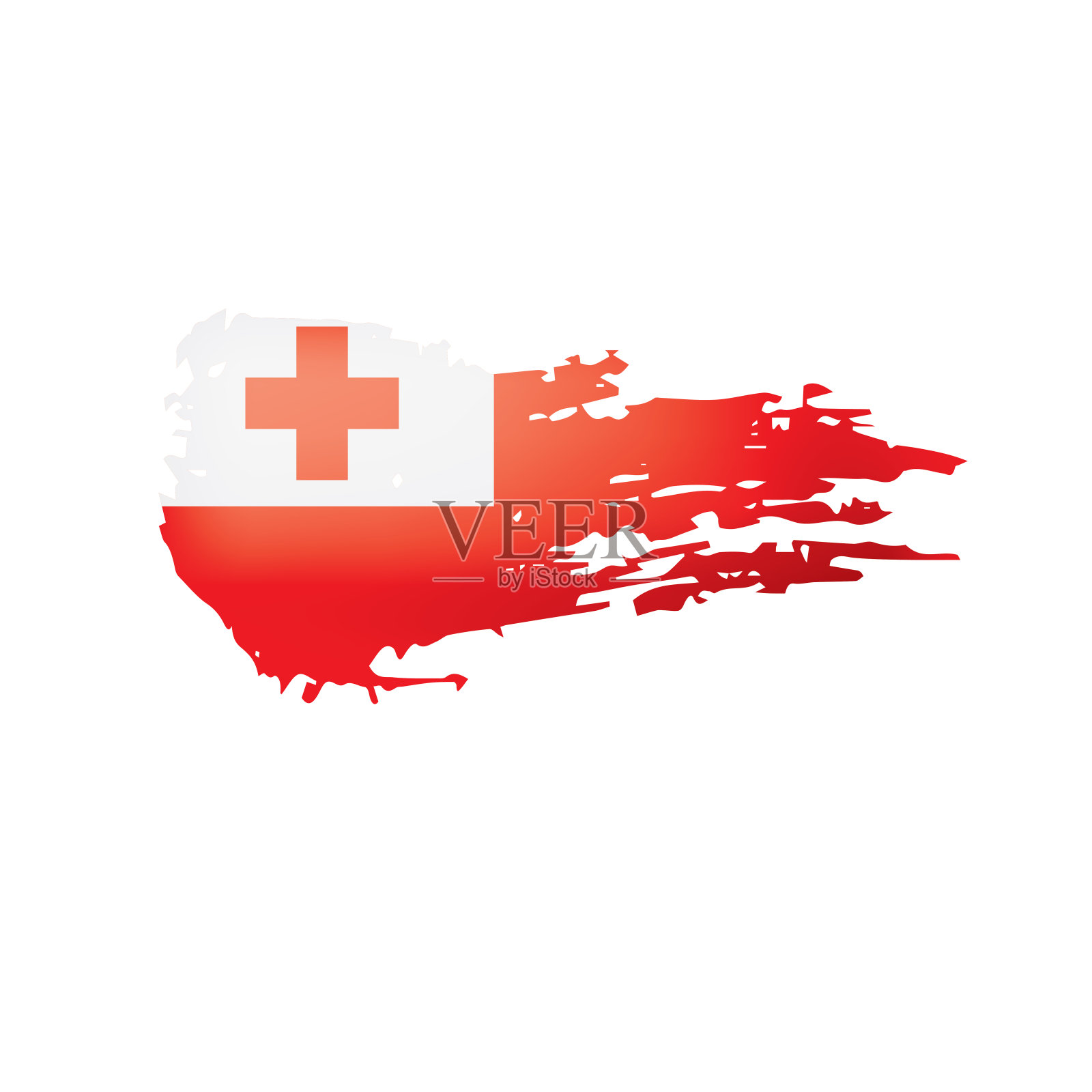 汤加国旗矢量图插画图片素材