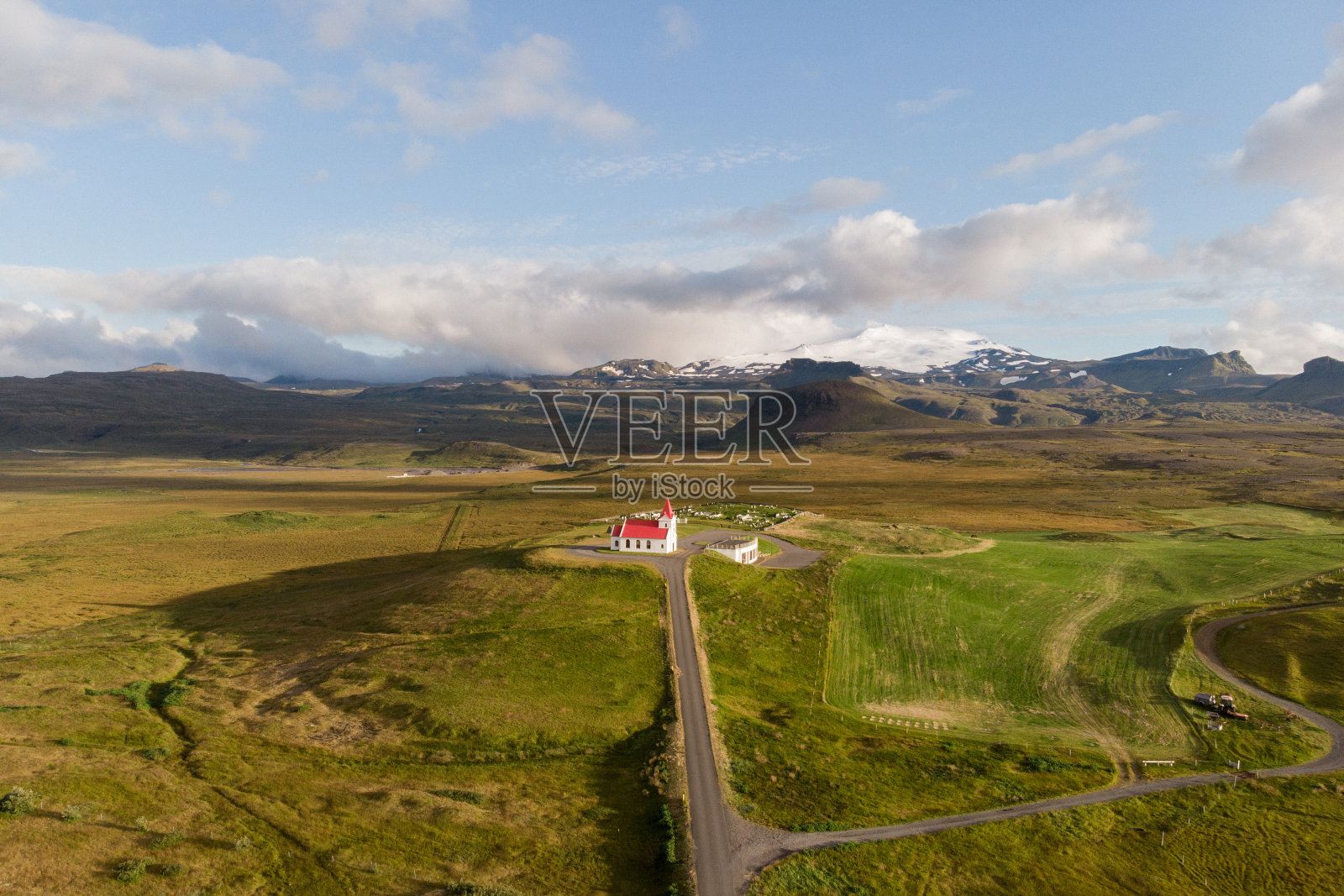 冰岛教堂鸟瞰图照片摄影图片