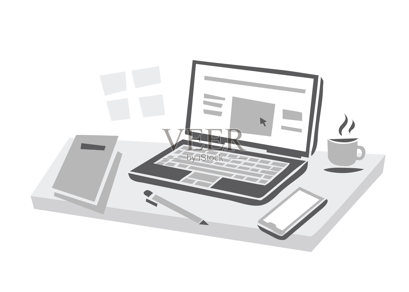 居家办公插画图片素材