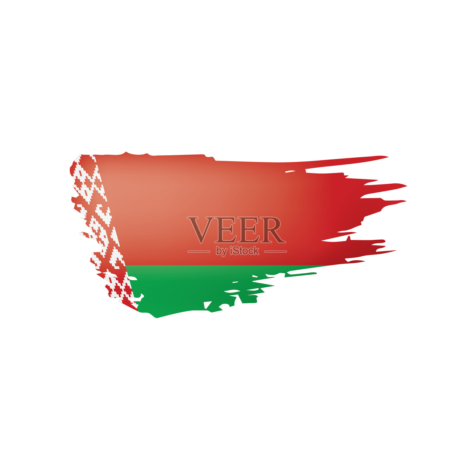 白俄罗斯国旗，白色背景上的矢量插图插画图片素材