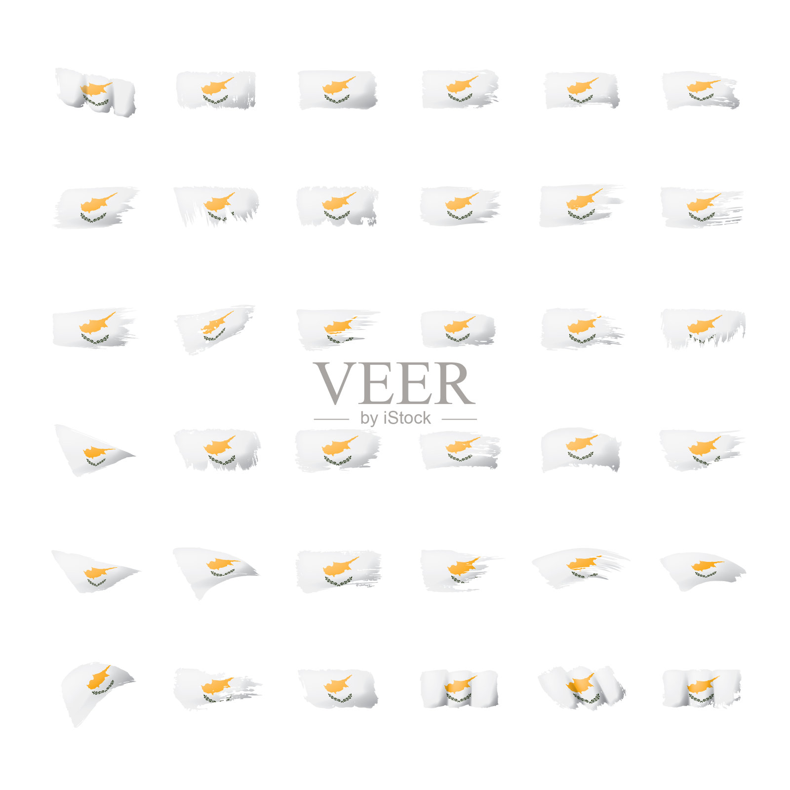 塞浦路斯国旗矢量图，白色背景插画图片素材