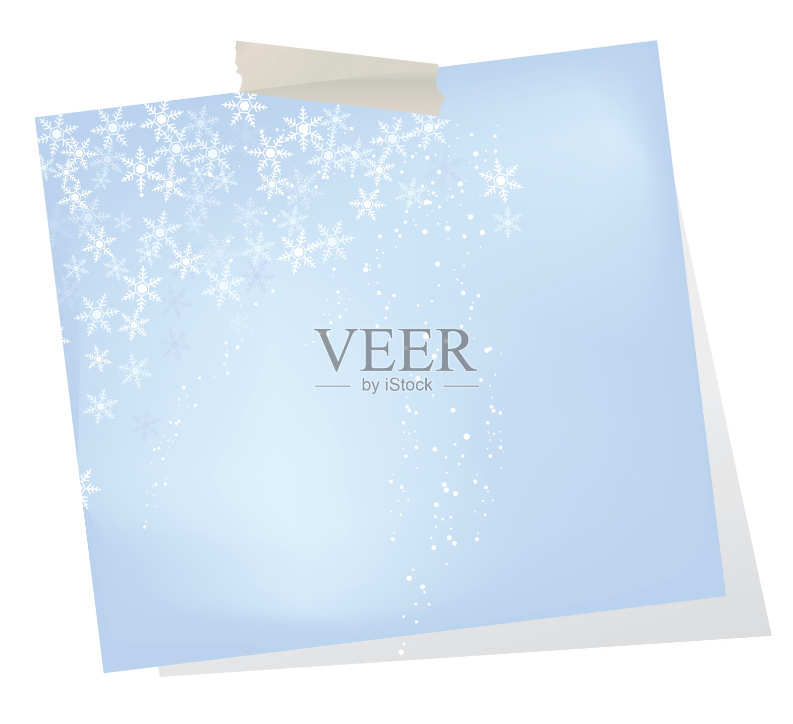 用胶带粘贴的冬季便利贴插画图片素材