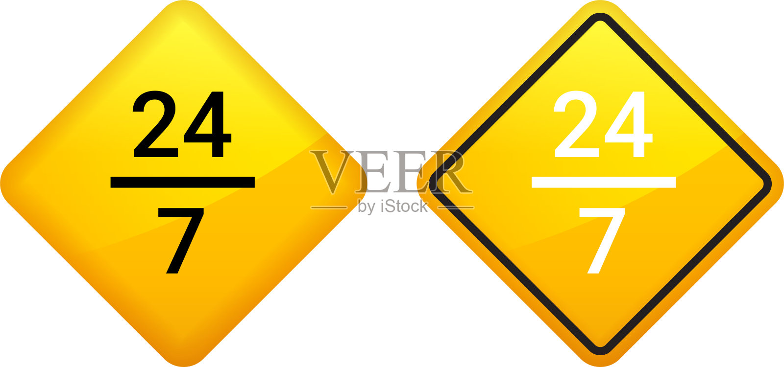 24 / 7图标插画图片素材