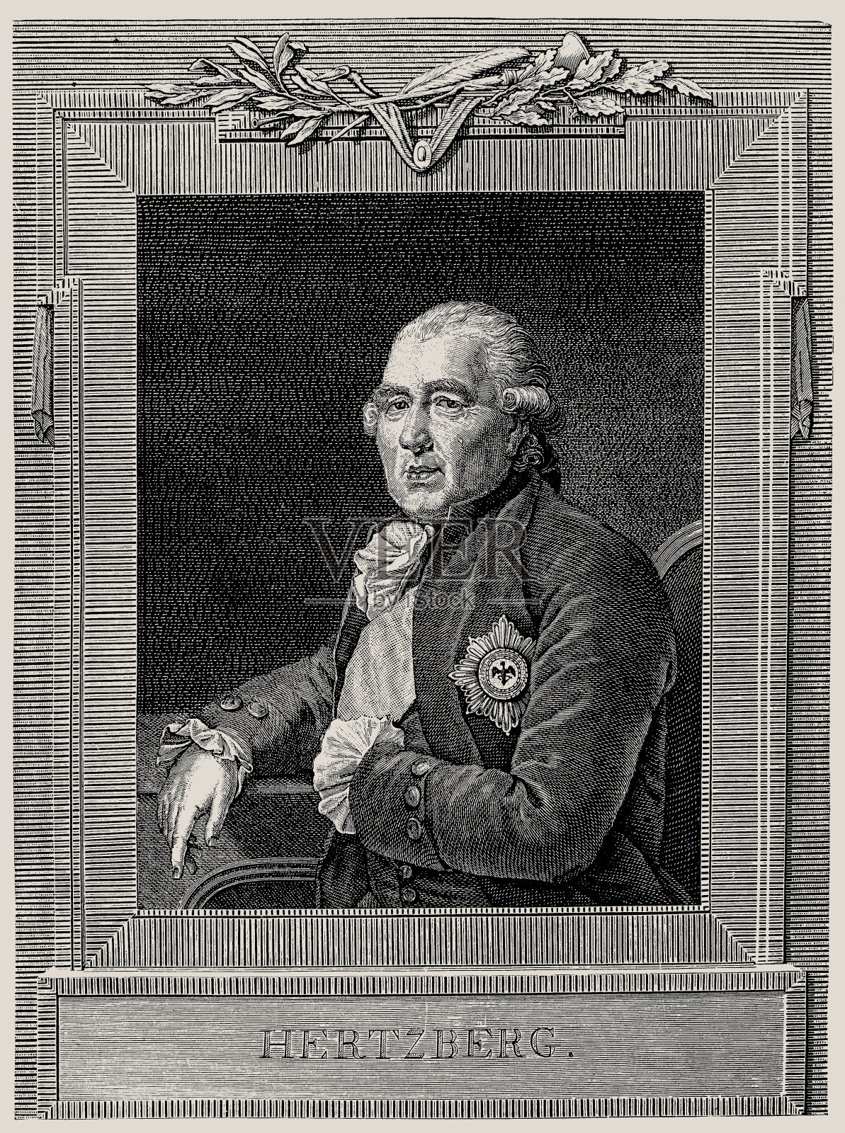 埃瓦尔德·弗里德里希·格拉夫·冯·赫兹伯格（1725年9月2日–1795年5月22日）是普鲁士政治家插画图片素材