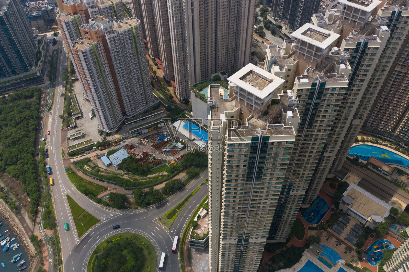 香港市区鸟瞰图照片摄影图片