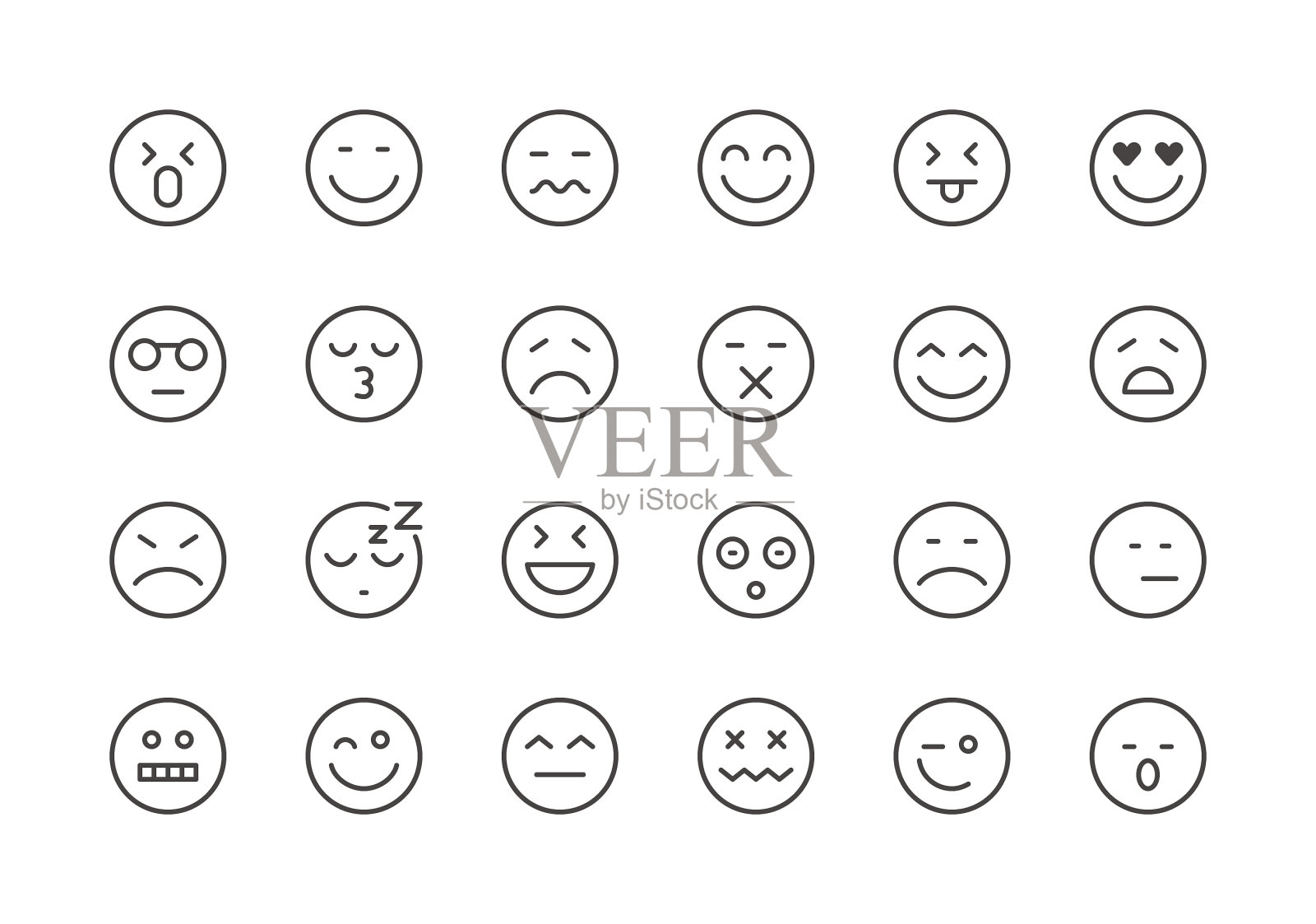 表情符号-常规线条图标插画图片素材