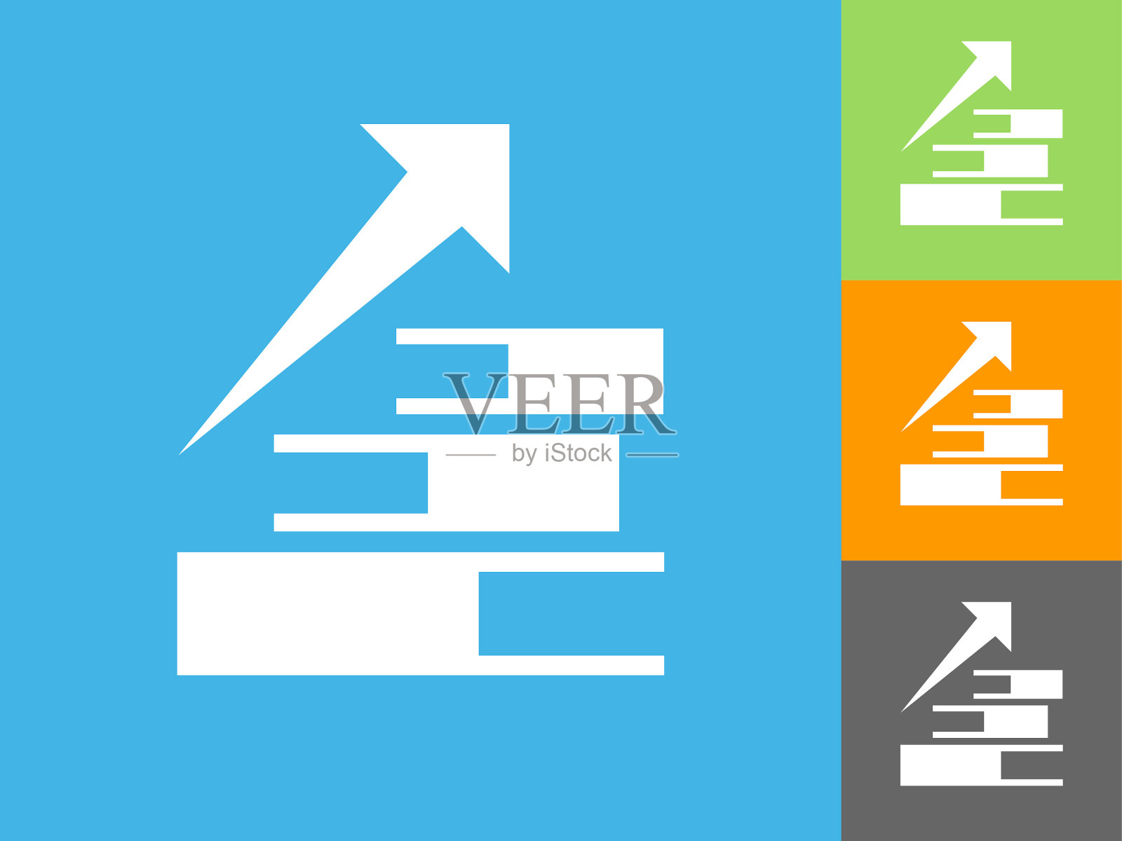 在蓝色背景上阅读进度平坦图标插画图片素材