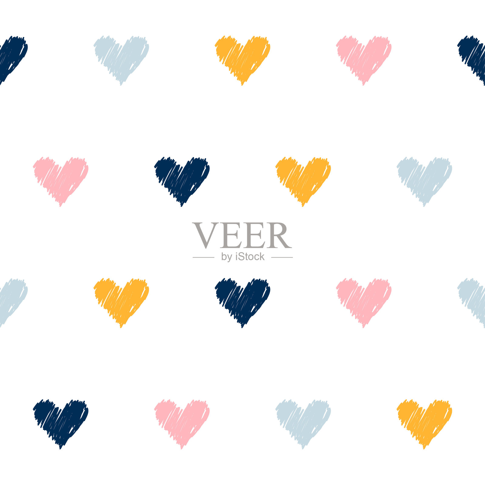 抽象手工涂鸦无缝图案背景。插画图片素材