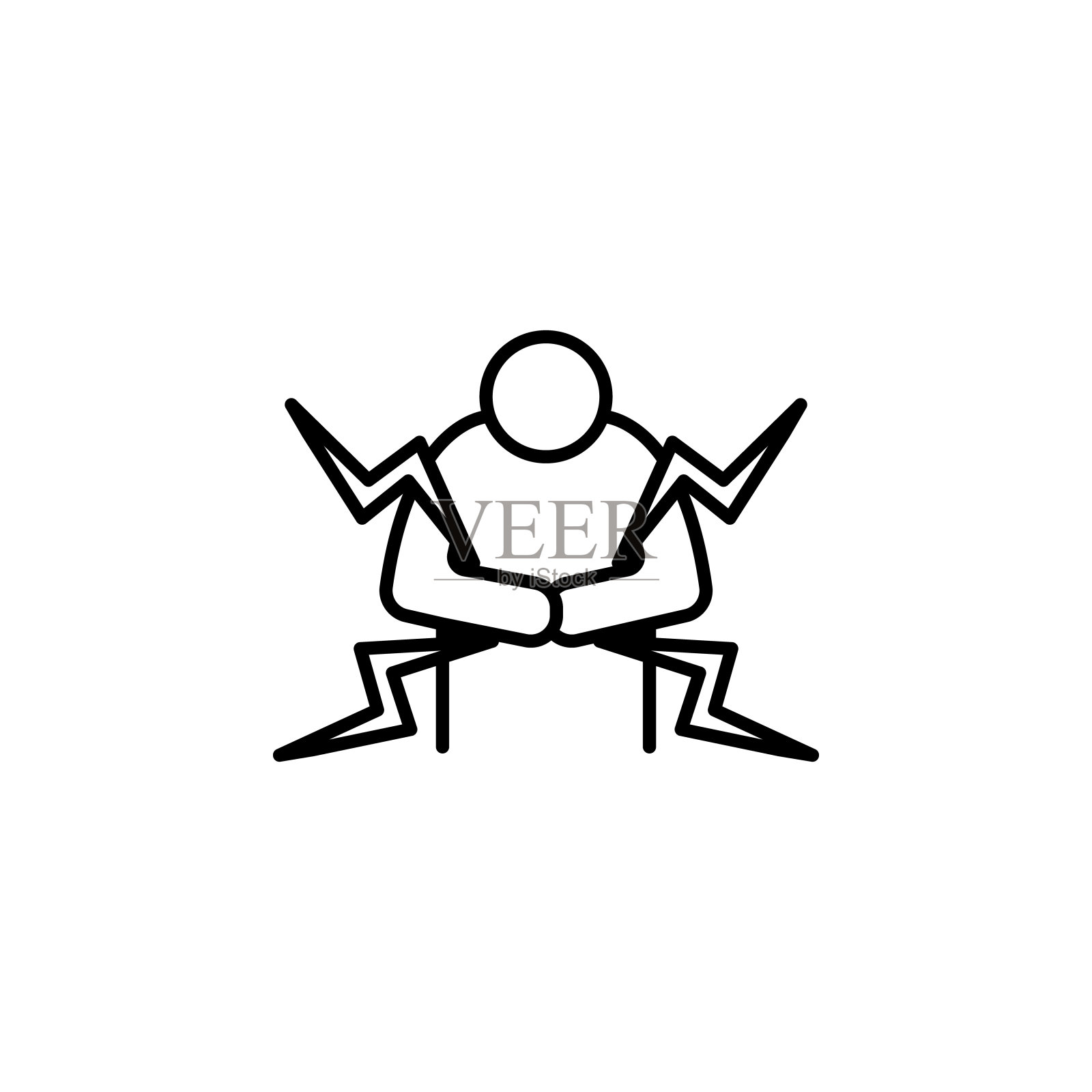 不好的腹泻胃概念线图标。简单元素说明。肠胃不好腹泻的概念轮廓符号设计源自益生菌集。可用于网络和手机图标素材