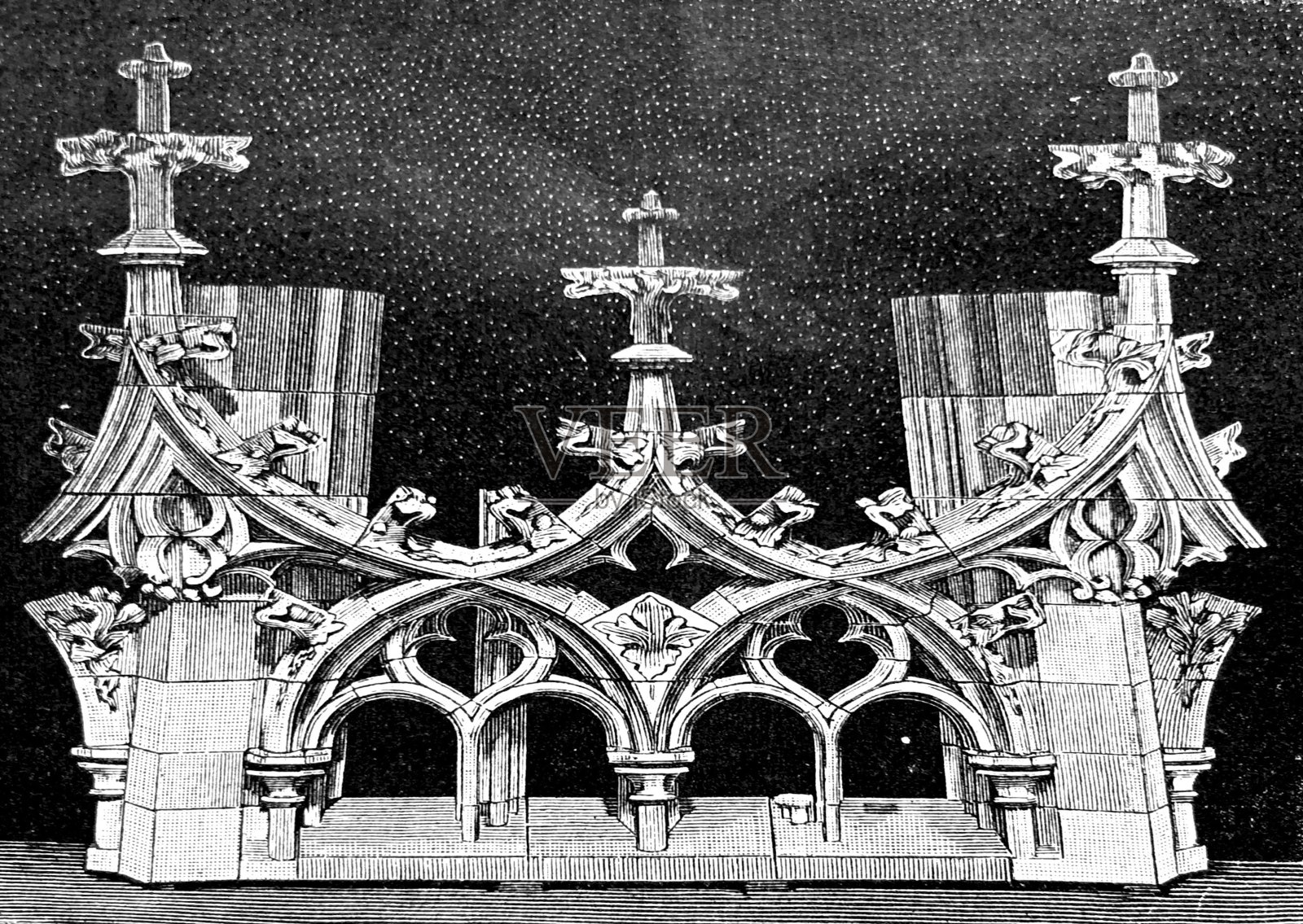 建筑细节:Ulm cathredal, Ulmer Munster，德国插画图片素材