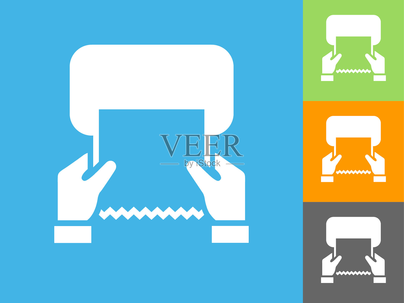 干燥的手平在蓝色背景图标插画图片素材