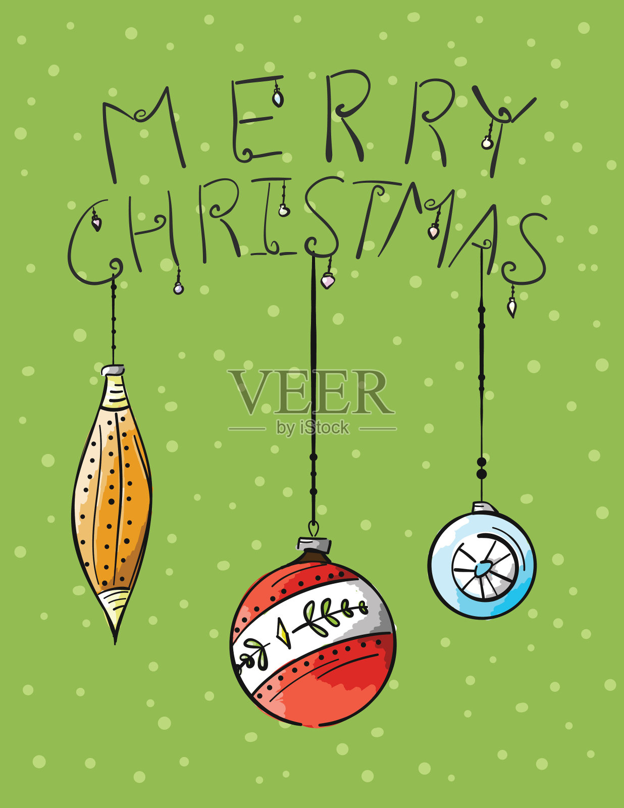 手绘圣诞贺卡设计模板素材