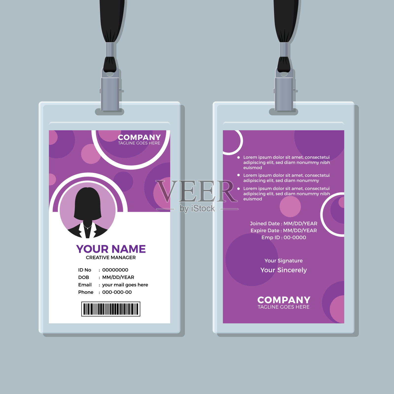 多用途身份证设计模板插画图片素材