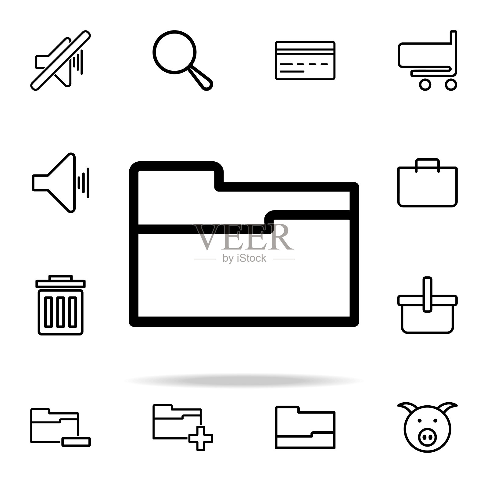 文件夹图标。网页图标通用设置为网页和移动图标素材