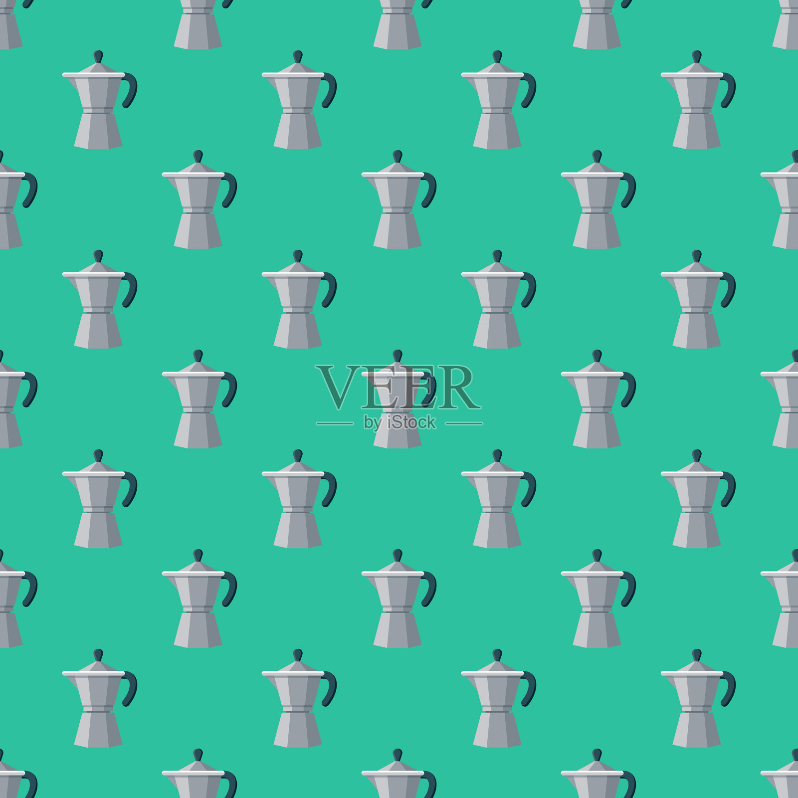 浓缩咖啡机无缝图案插画图片素材