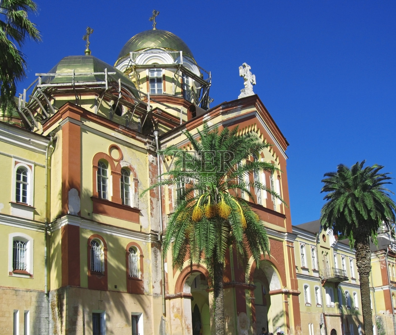 新阿丰东正教修道院。Abhazia共和国照片摄影图片