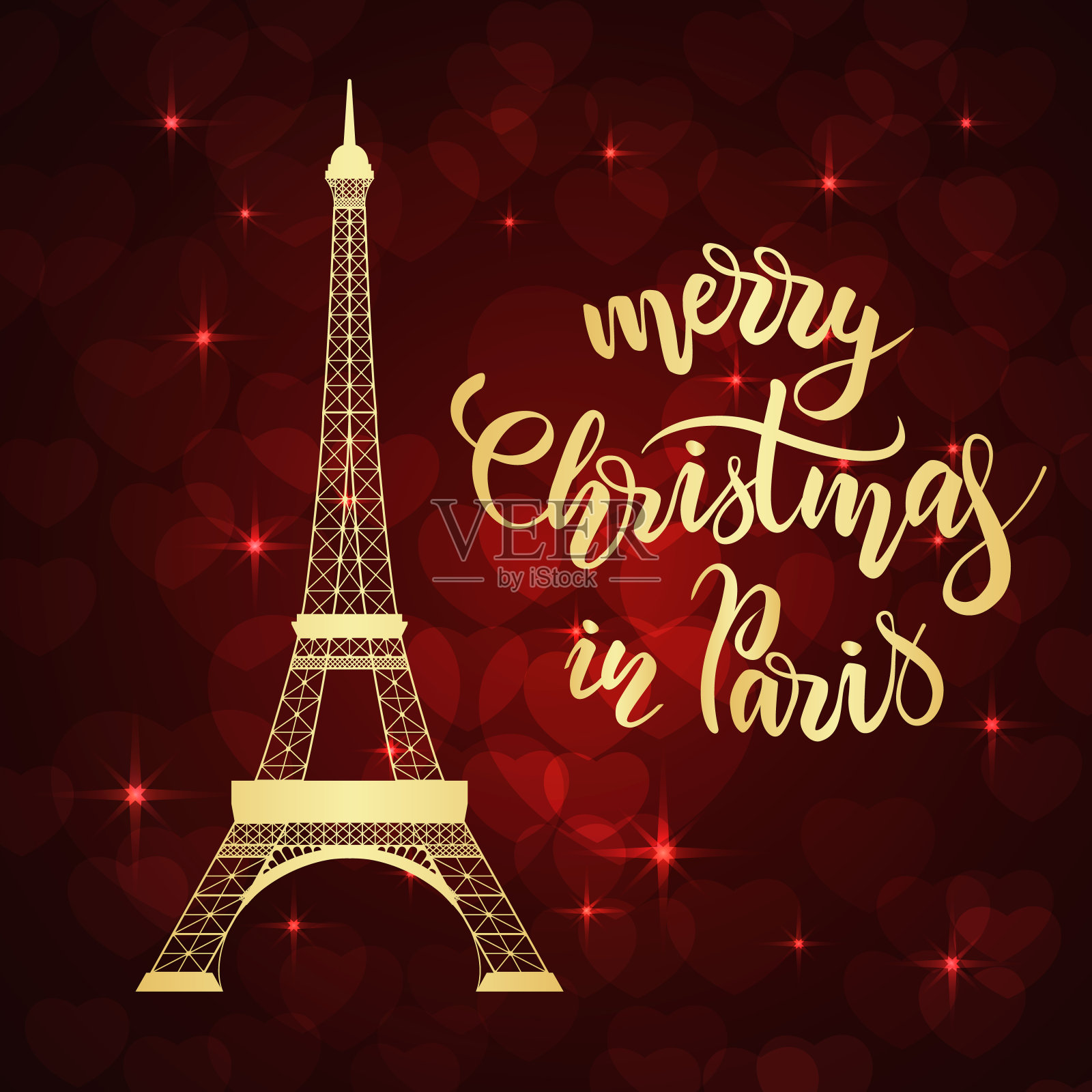 圣诞快乐刻字插画图片素材