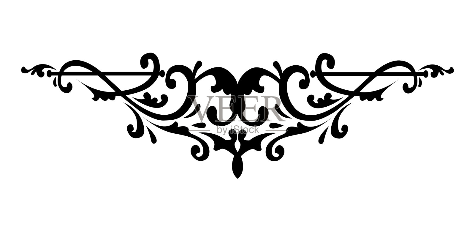 金银丝细工纠结的装饰品。维多利亚时代的装饰性漩涡和简单的线条卷轴。观赏书法装饰。老式的书法。矢量插图。插画图片素材