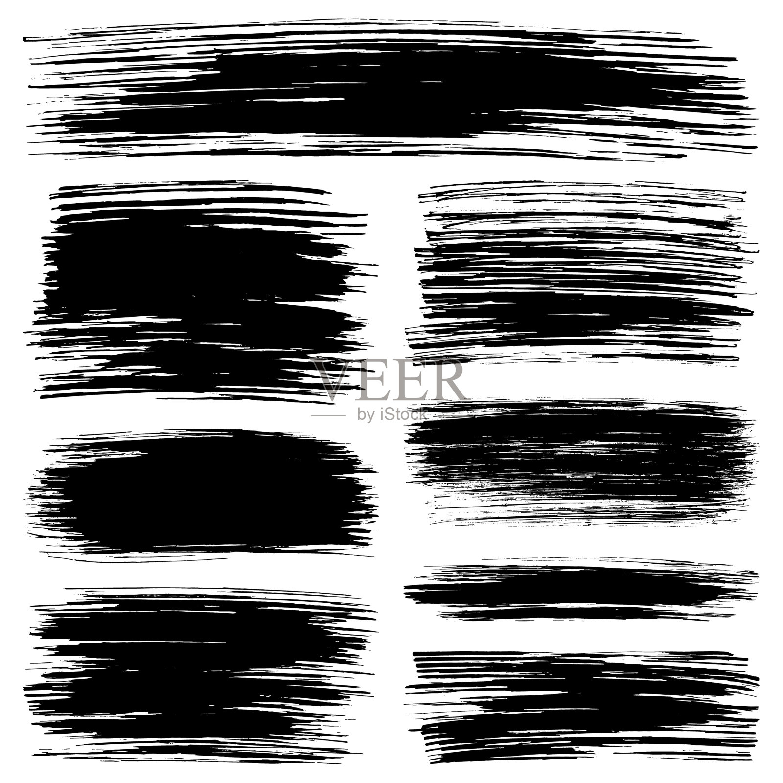 一组垃圾颜料背景，笔触插画图片素材