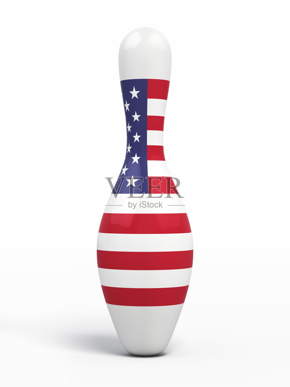 保龄球瓶美国国旗涂层照片摄影图片