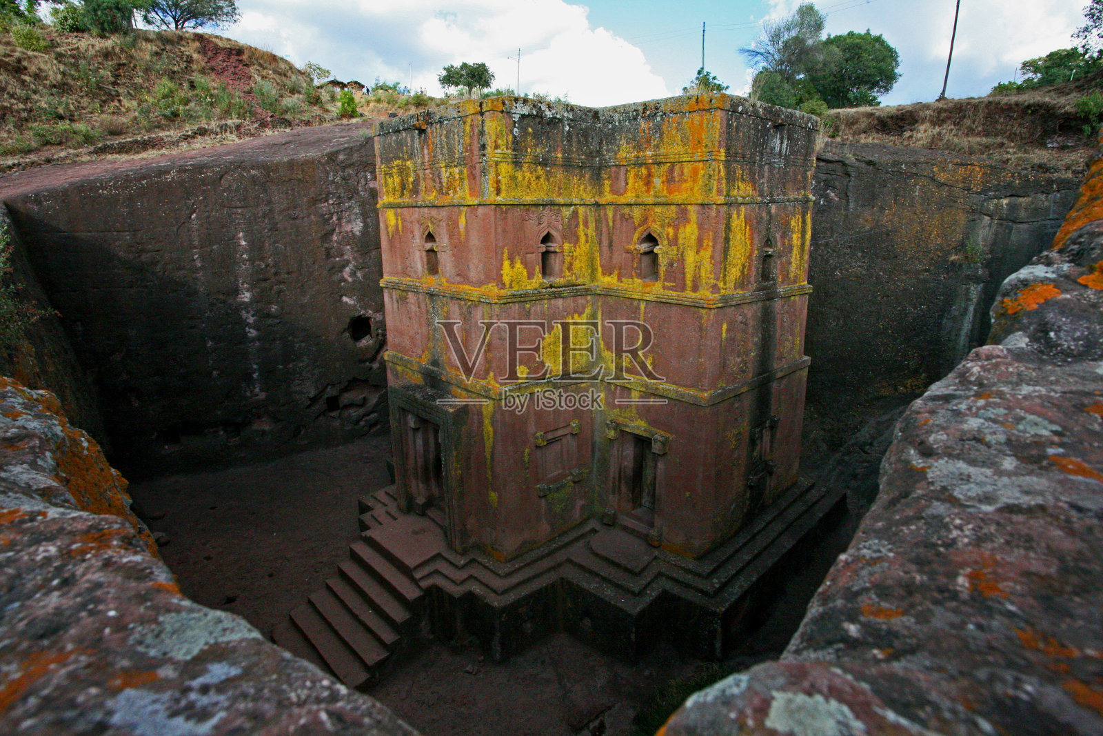 埃塞俄比亚拉利贝拉的圣乔治岩石教堂照片摄影图片